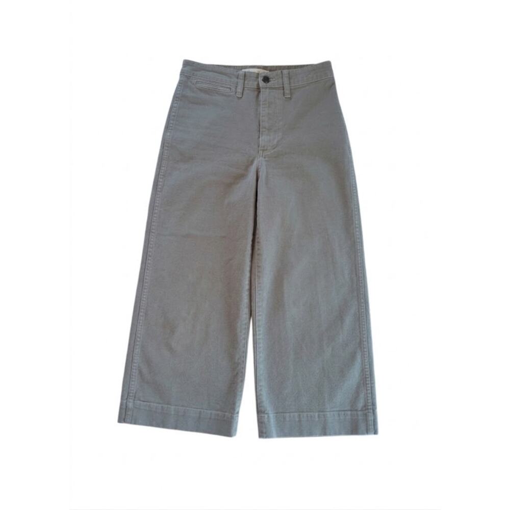 Madewell Pants Green Emmett Wide Leg Crop High Rise Trousers